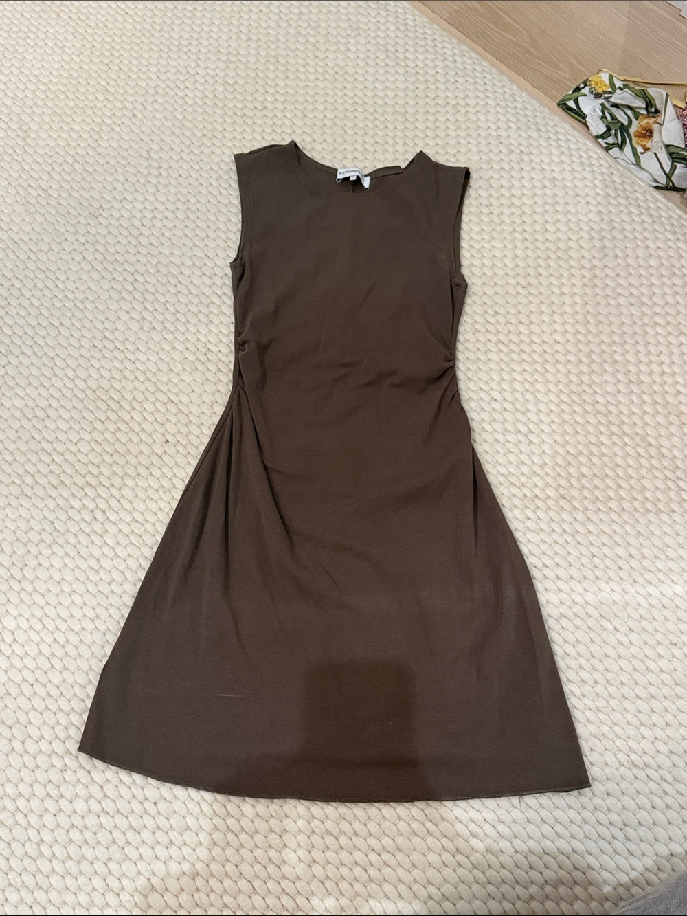 WeWoreWhat Sleeveless Brown A-Line Women's Dress